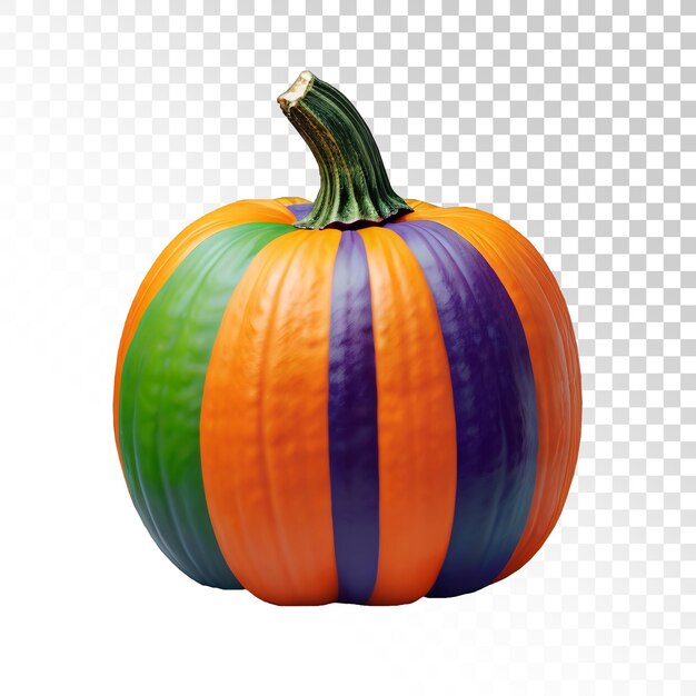 PSD una zucca colorata con un motivo a strisce su di essa