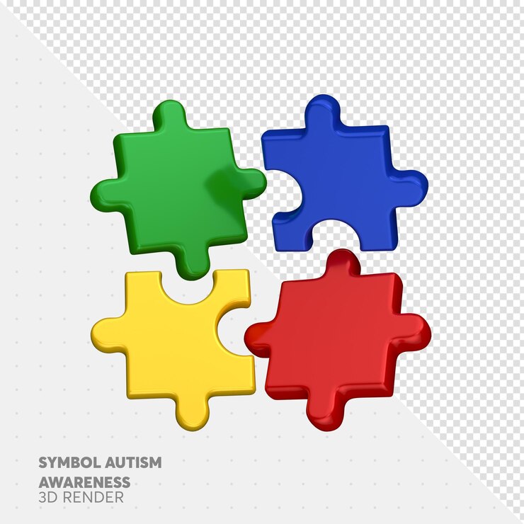 PSD colorful puzzle as symbol autism awareness