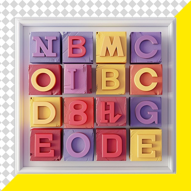 PSD un puzzle colorato con le lettere f e z