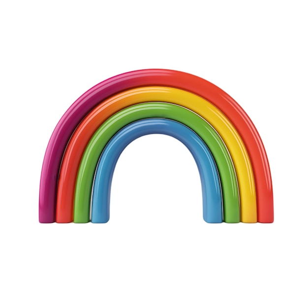 Colorful Rainbow Arch 3D Rainbow Design with Red Orange Yellow Green Blue and Purple