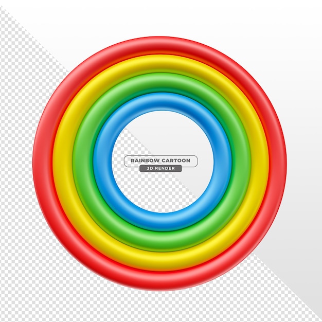 Arcobaleno colorato per la composizione del design nel rendering 3d