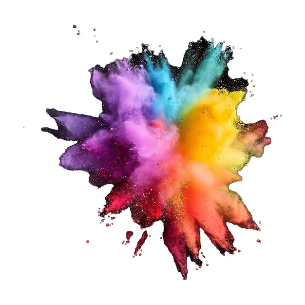 PSD colorful rainbow holi paint color powder explosion