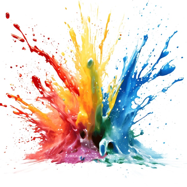 PSD colorful rainbow liquid splash