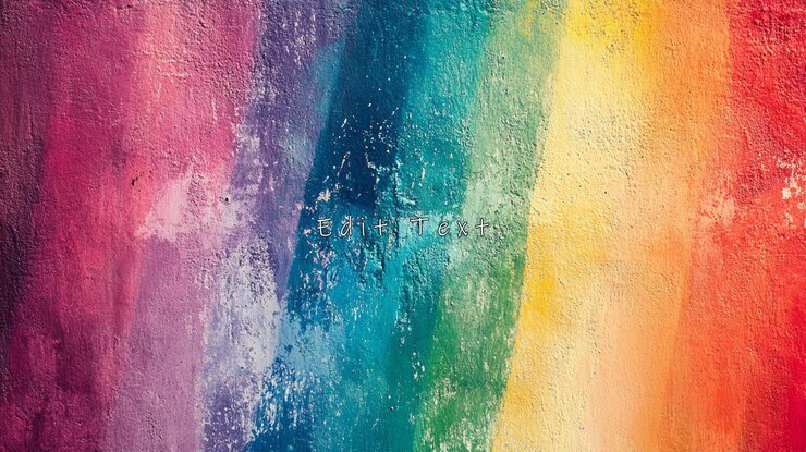 PSD colorful rainbow painted textured wall
