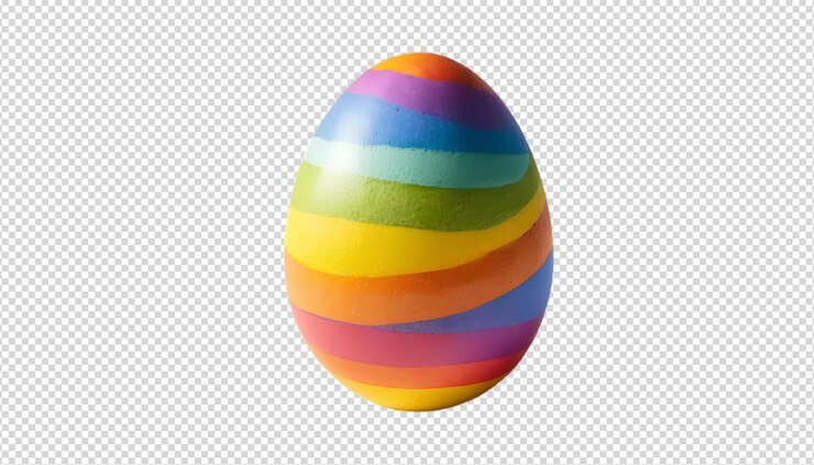 PSD colorful rainbow striped easter egg