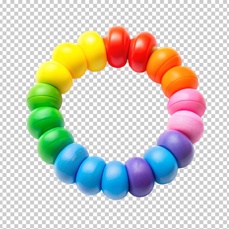 PSD a colorful rainbow teething ring made of safe materials