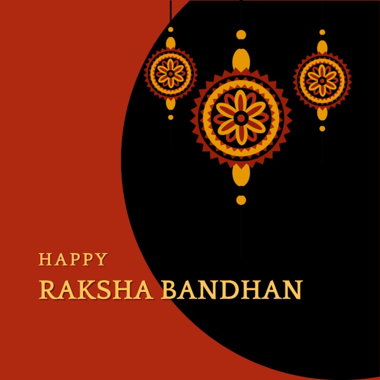 PSD 有色彩的raksha bandhan instagram帖子