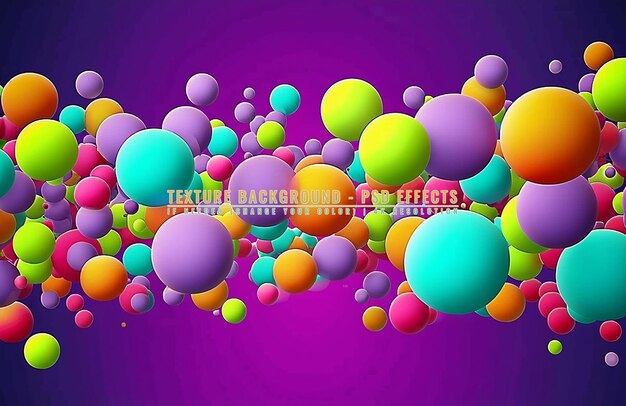 Colorful realistic flowing glossy balls on transparant background