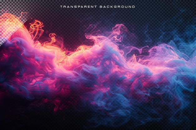 PSD colorful realistic smoke overlay in transparent background