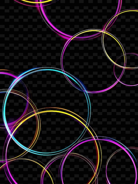 PSD colorful rings on a black background