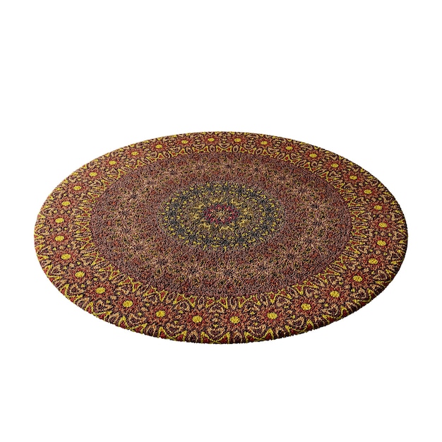 a colorful rug with a pattern of flowers and leaves