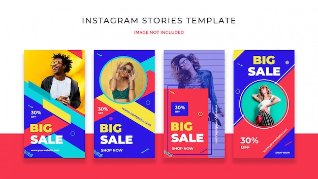 Modello di storia di instagram colorato vendita