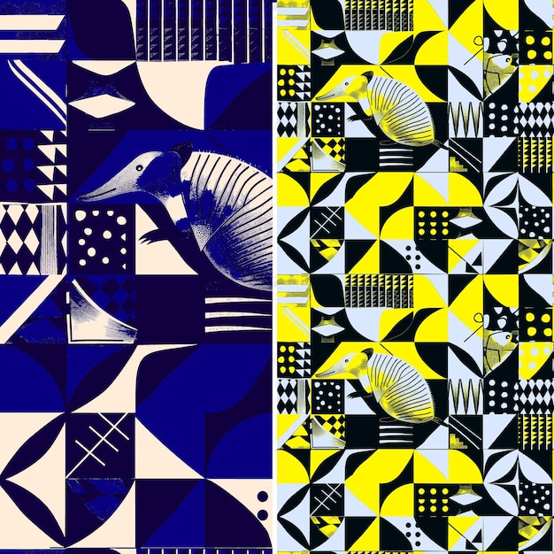 PSD a colorful set of geometric designs with a yellow black and white pattern