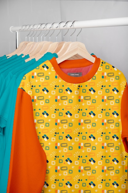 Colorful shirt concept mock-up