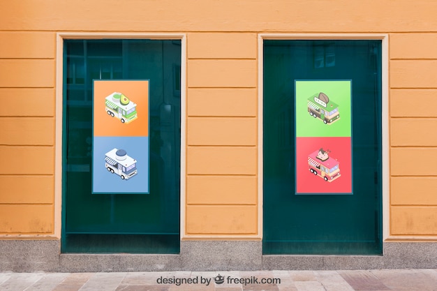 Colorful signs mockup