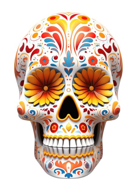 Colorful skull people Day of the dead festival concept Ai generated