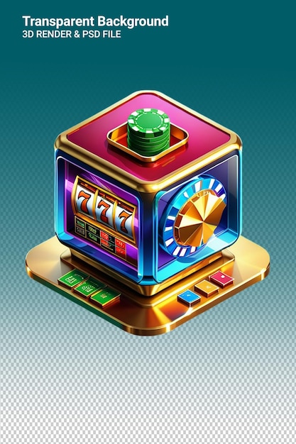 PSD a colorful slot machine with the time on it