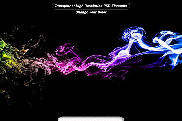 PSD colorful smoke on black background