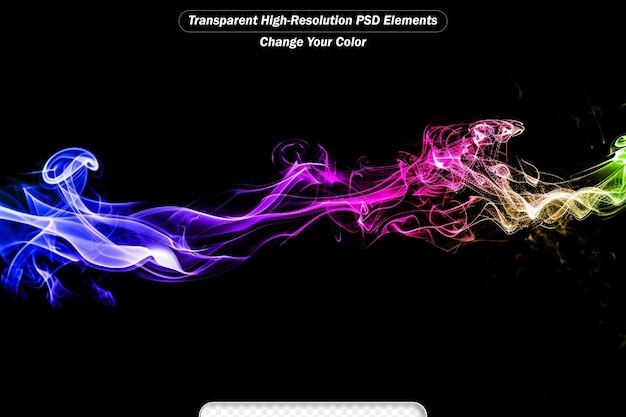 PSD colorful smoke on black background