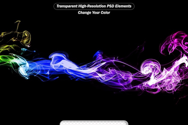 PSD colorful smoke on black background