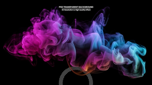 PSD colorful smoke on dark background