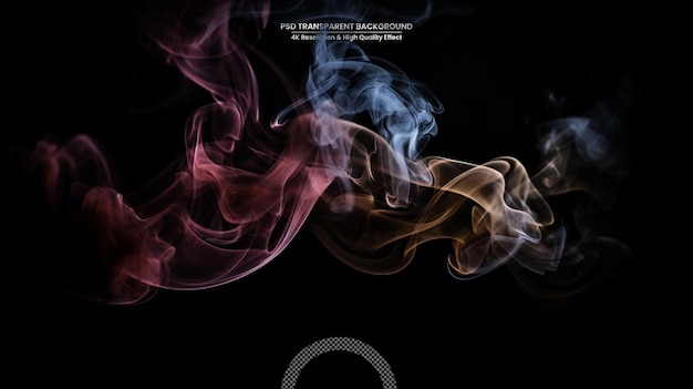 PSD colorful smoke on dark background