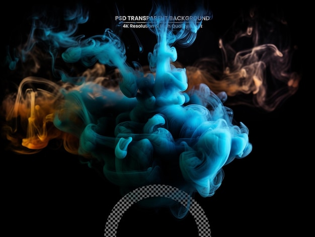 PSD colorful smoke on dark background