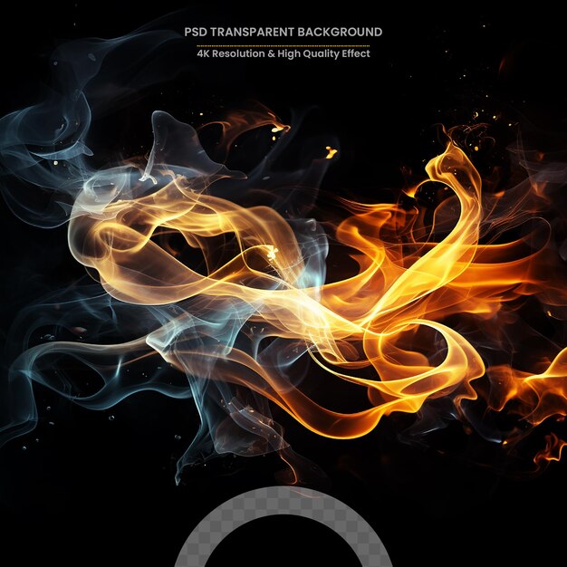 PSD colorful smoke on dark background