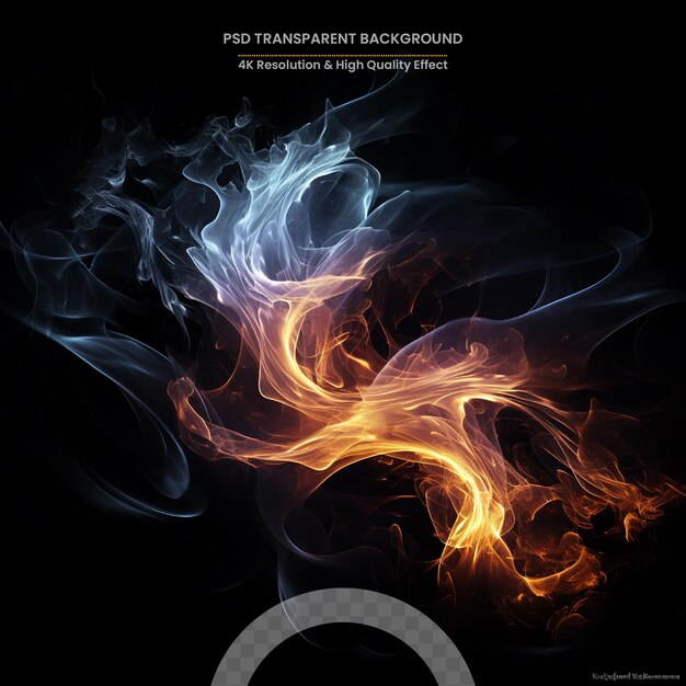 PSD colorful smoke on dark background