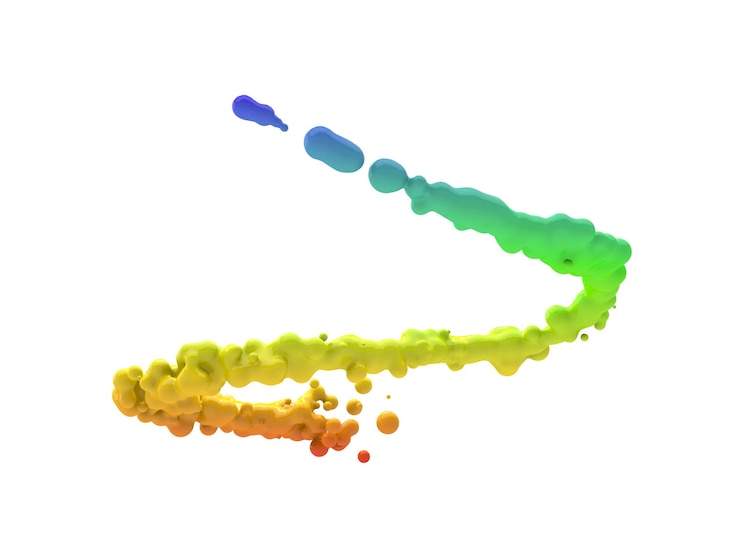 PSD a colorful smoke splatter with a white background.
