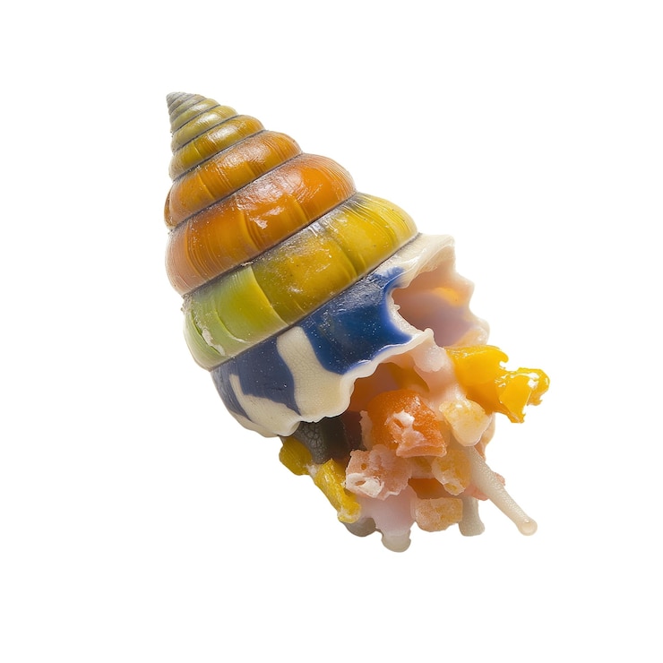 PSD colorful snail shell with broken apex