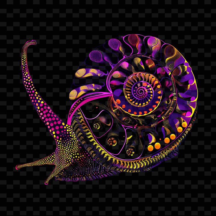 PSD a colorful snail with the word quot the word quot on it