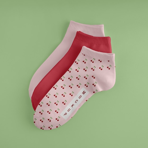 PSD colorful socks design mockup