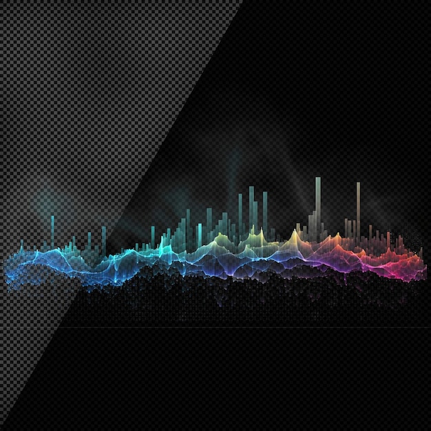 PSD colorful sound wave isolated transparent background
