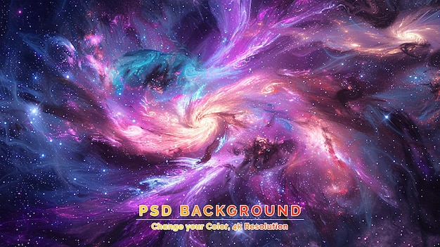 PSD colorful space galaxy cloud nebula stary night cosmos