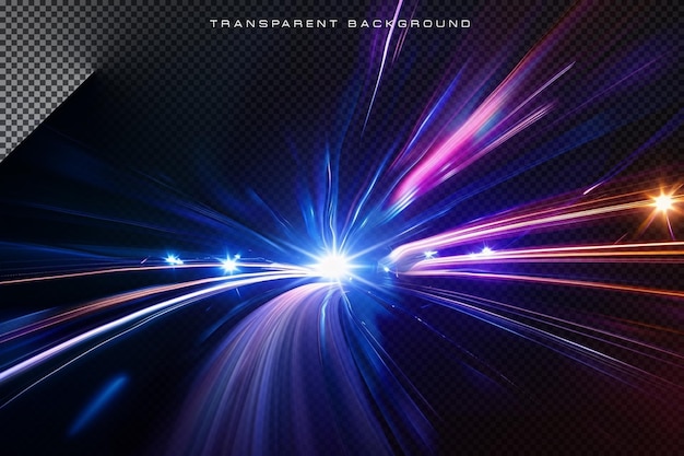 colorful speed light burst on a transparent background