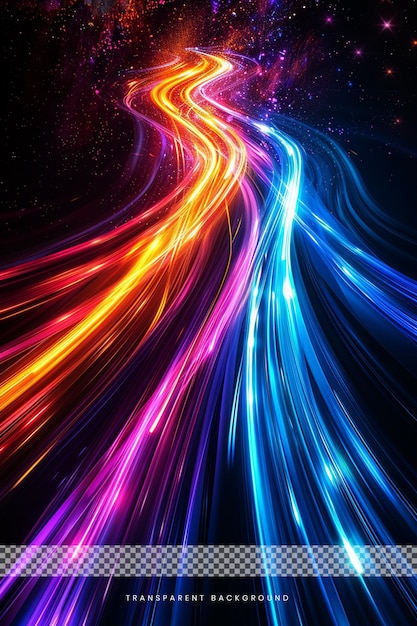 Luce di movimento di velocità colorata su sfondo trasparente