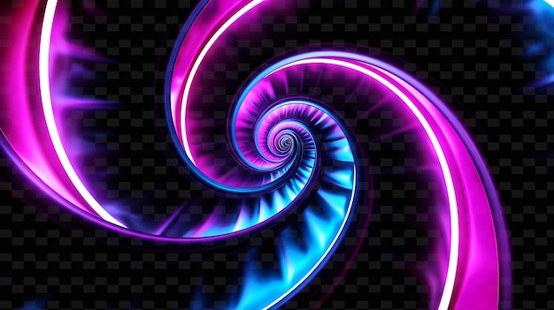 Una spirale colorata su uno sfondo nero con un vortice blu e viola