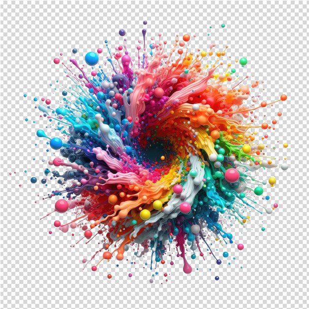 PSD a colorful splash of paint is shown with a multicolored circle