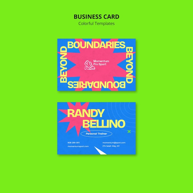 PSD colorful sport  business card template