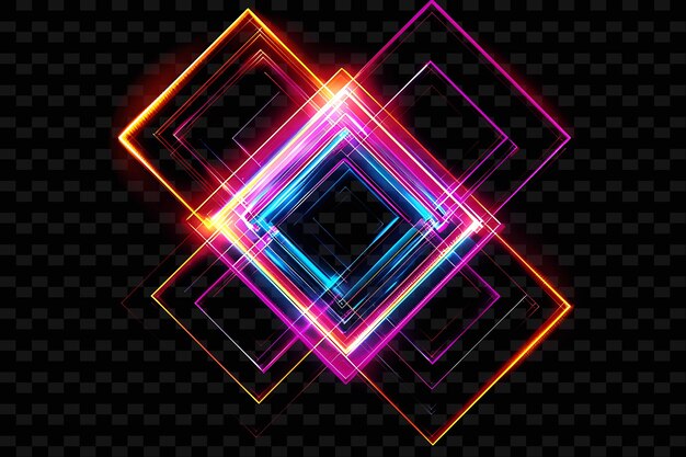 A colorful square with a black background and a colorful image of a square