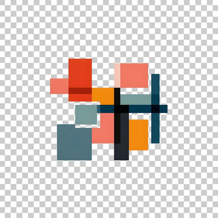 PSD colorful squares on a white background