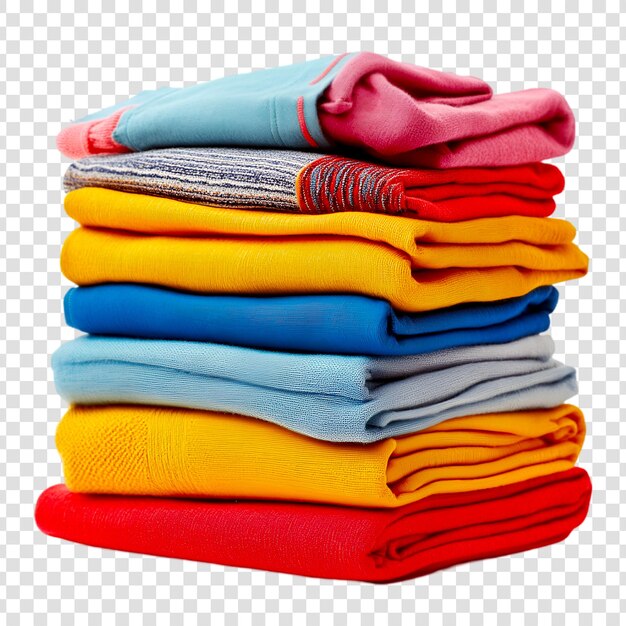 colorful stack of folded clothes ready for organization