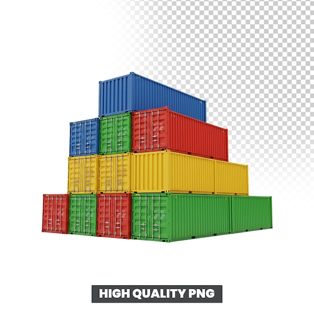 Colorful Stack of Shipping Containers