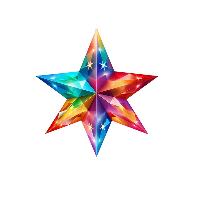 PSD colorful star sticker