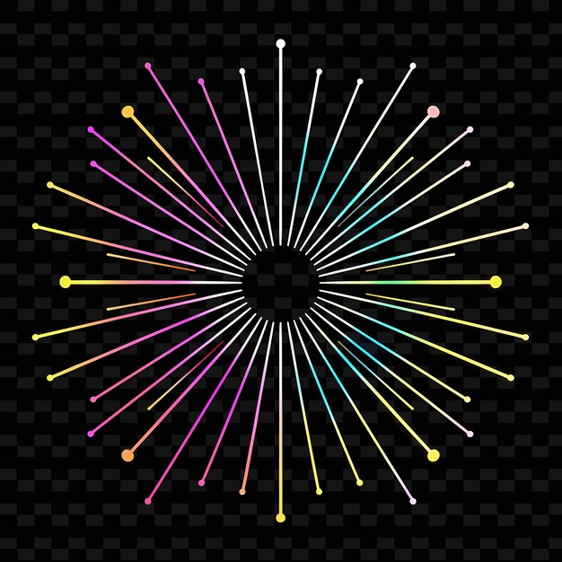 A colorful star with multicolored lines and a black background with a black background with a star