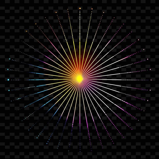 A colorful star with multicolored lines and a star