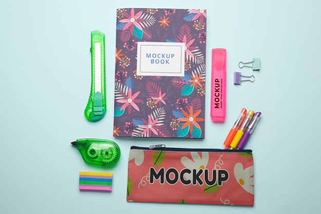 PSD colorful stationery collection for teens and children