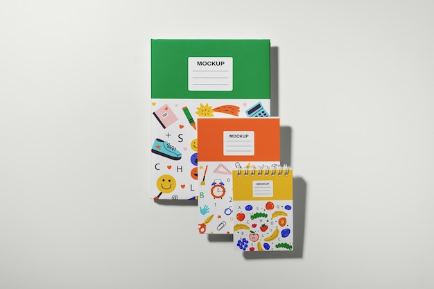 Colorful stationery set mock-up design