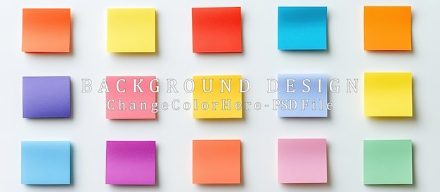 Colorful Sticky Notes on White Background
